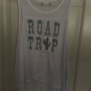 Altar'd State White Graphic Tank Top